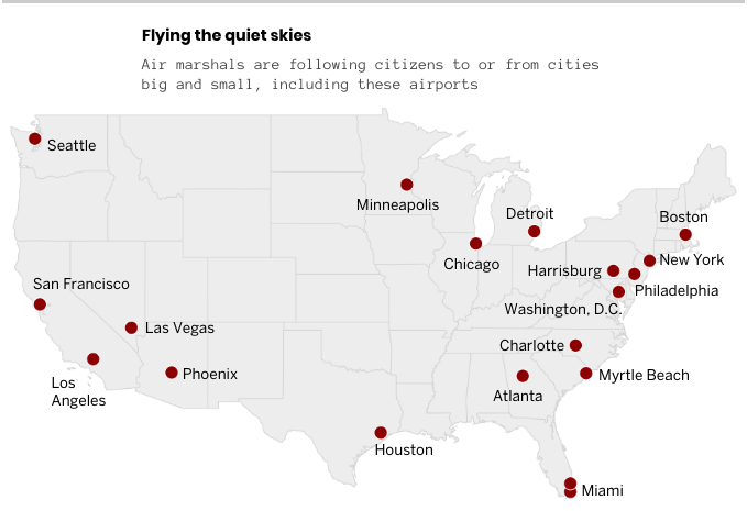 Where air marshals are working 