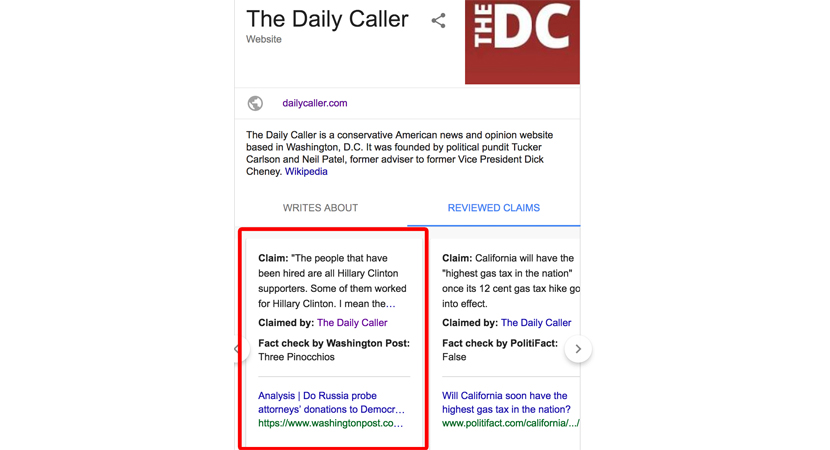 The Daily Caller Reviewed Claims