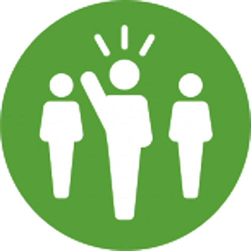 leader raising hand to inspire 