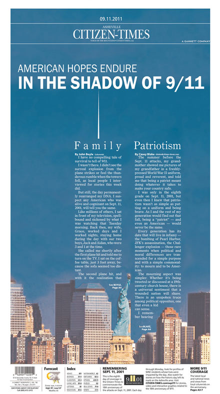 The 25 most moving 9/11/11 front pages use type, color, photos ...