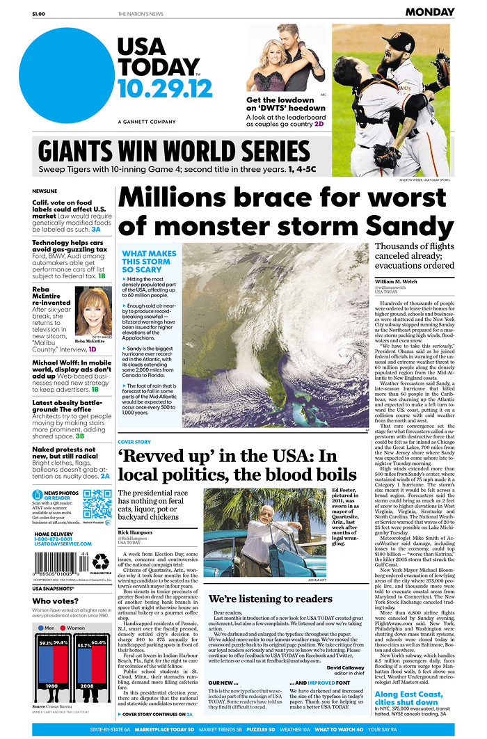 USA TODAY unveils redesigned newspaper, website, apps 