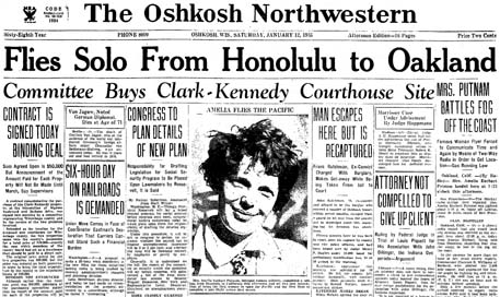 Image result for amelia earhart flies solo honolulu to oakland 1935