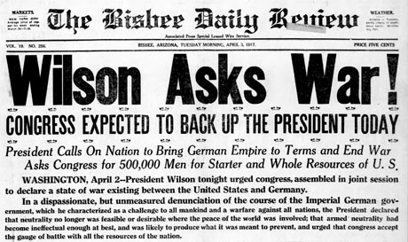 Image result for president woodrow wilson asks congress to declare war on germany