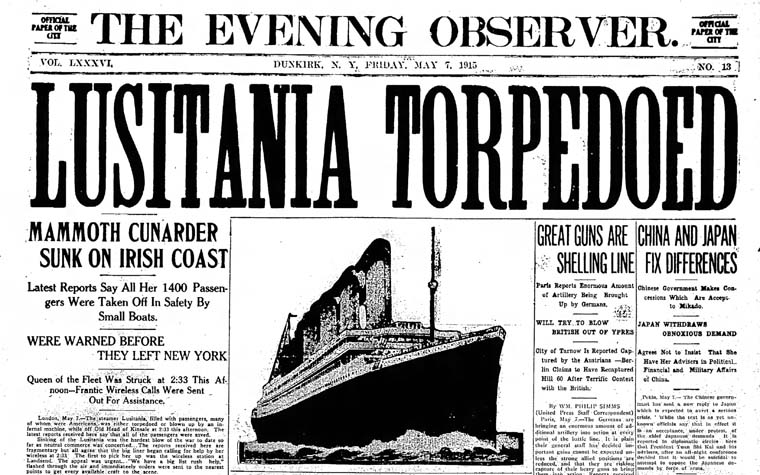 Today in Media History: 100 years ago the press reported on the sinking of the Lusitania | Poynter
