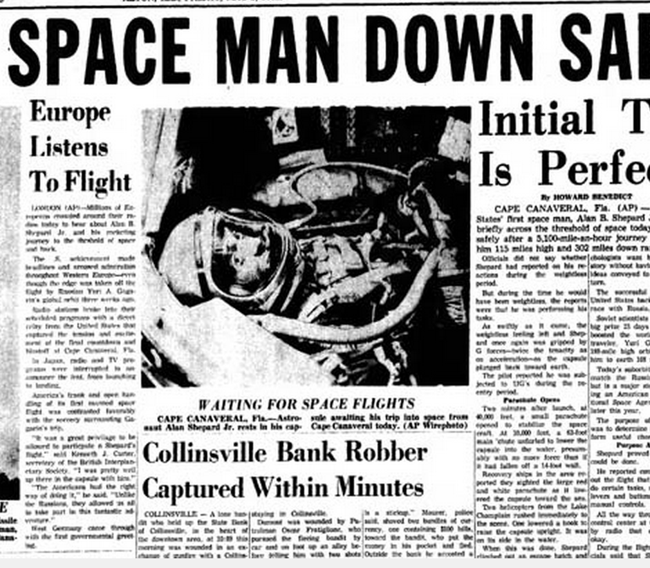 Today in Media History: In 1961 reporters described the first U.S. manned space flight - Poynter