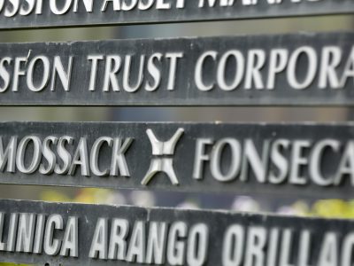 In this Monday, April 4, 2016 file photo, a marquee of the Arango Orillac Building lists the Mossack Fonseca law firm, in Panama City. (AP Photo/Arnulfo Franco, File)