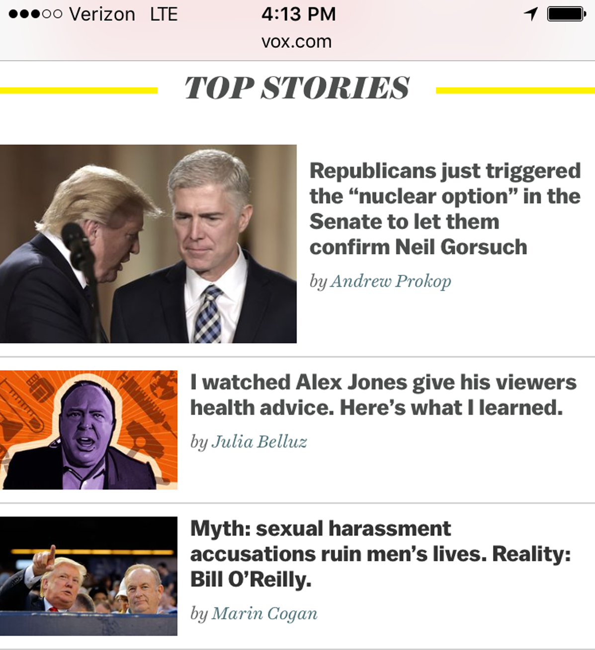 Screenshot, Vox.com.