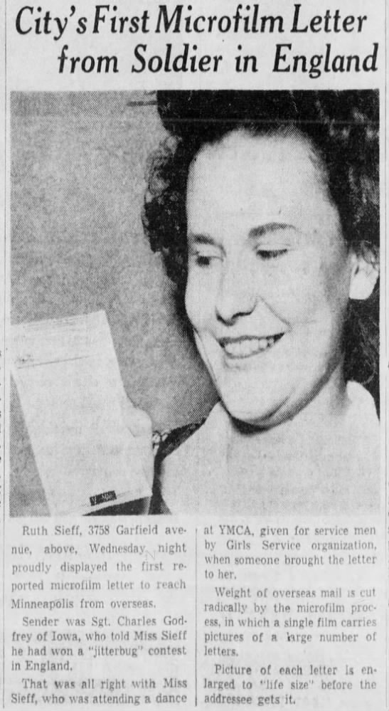 From The Minneapolis Morning Tribune, July 16, 1942. 