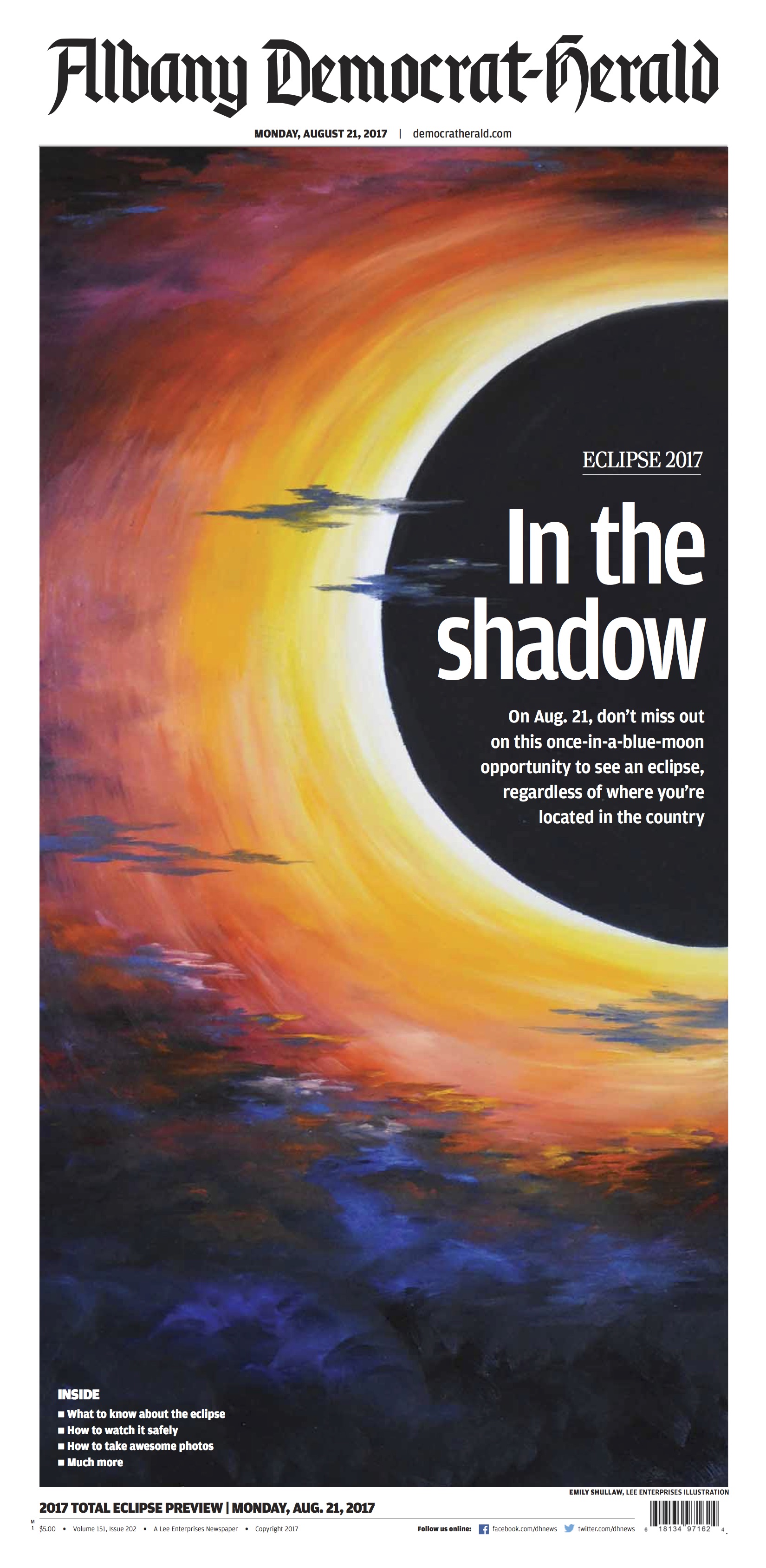 The solar eclipse is today, and these newspaper front pages are so