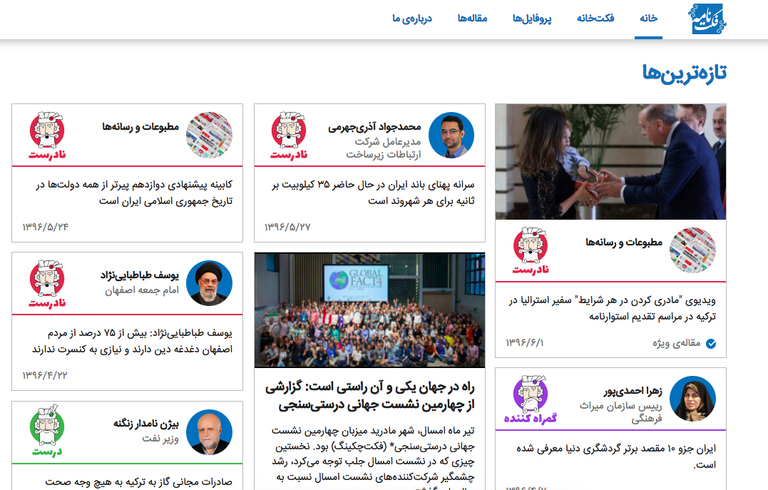 Factnameh.com screenshot