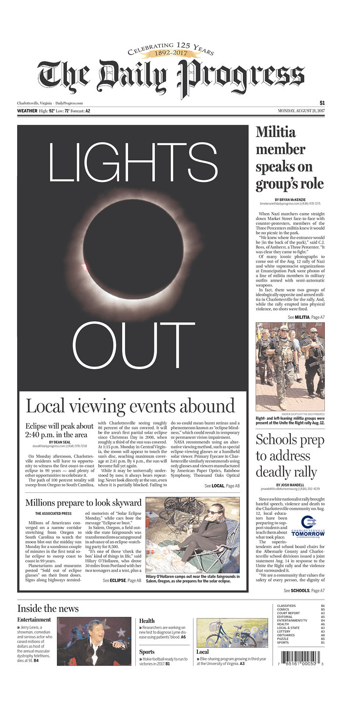 The solar eclipse is today, and these newspaper front pages are so