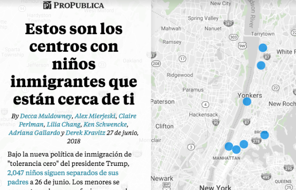 Detail of the ProPublica mapping project in Spanish