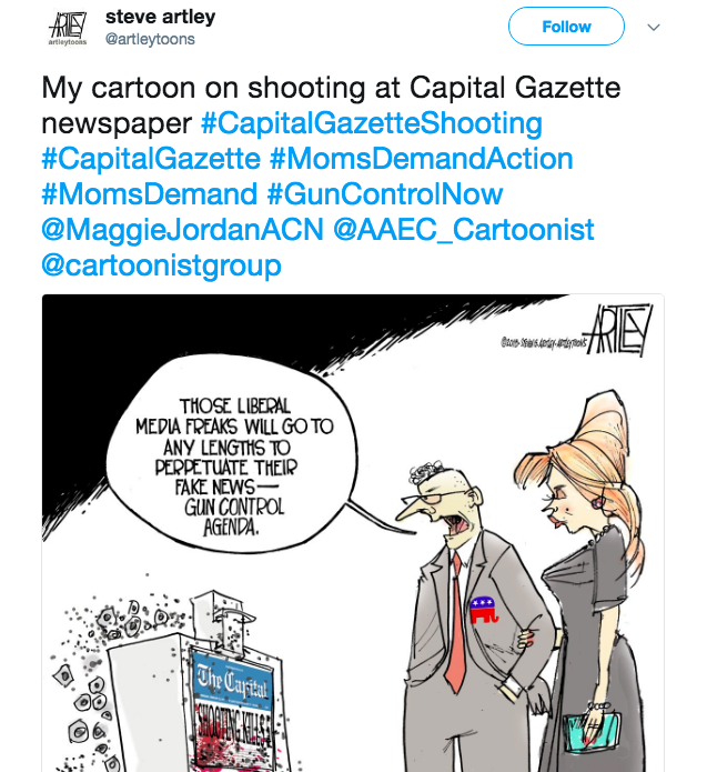 Steve Artley cartoon on Capital Gazette killings 