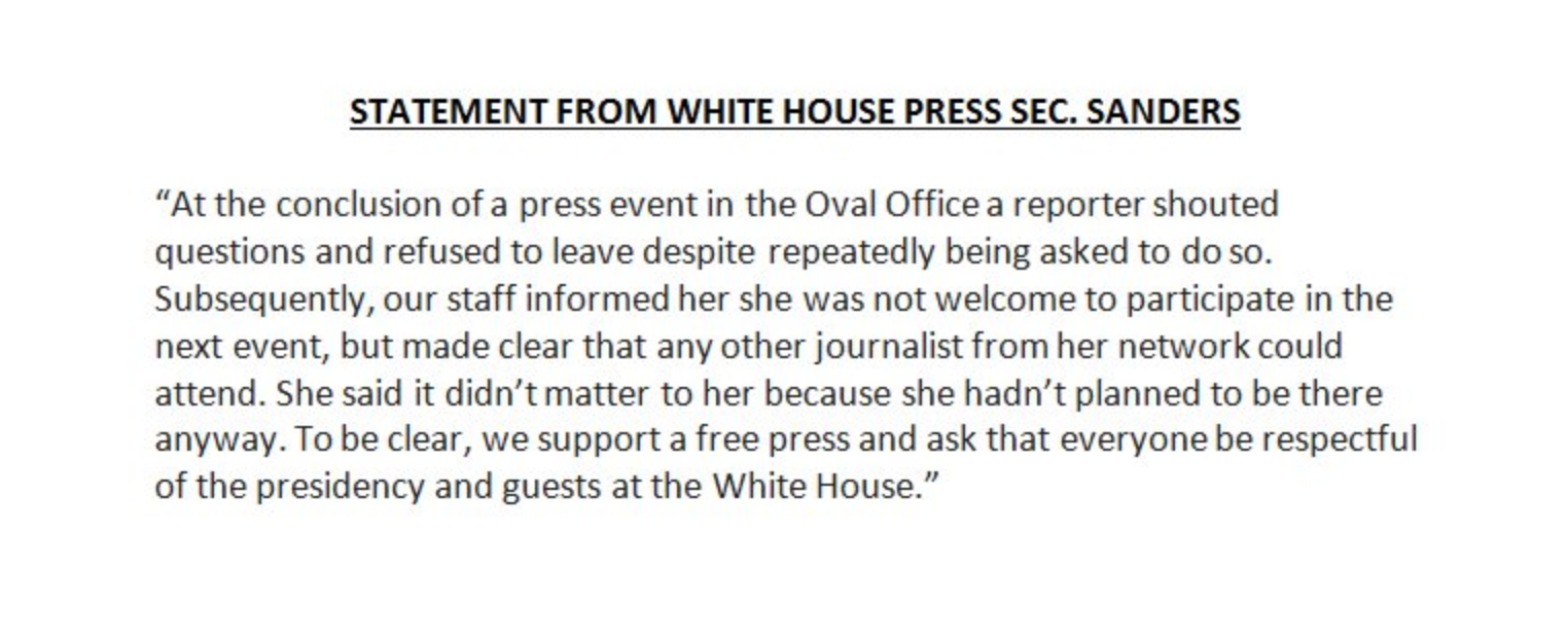 statement from Sarah Sanders 