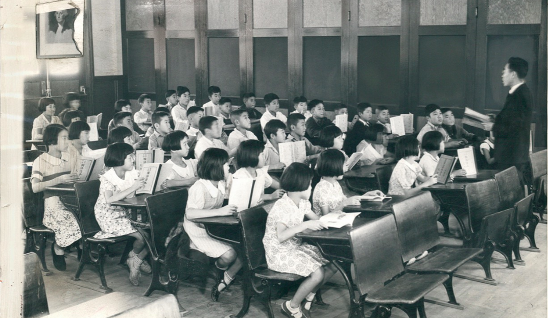 Children attending Japanese school in Los Angeles, 1935