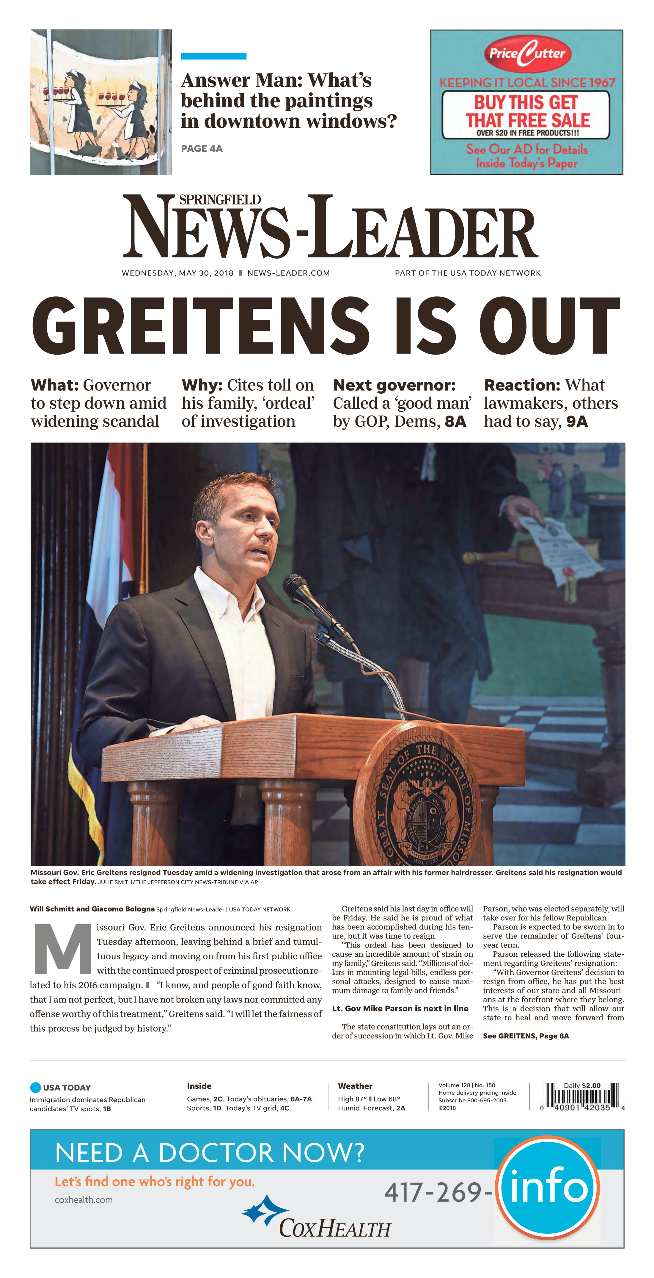 Springfield News-Leader front page