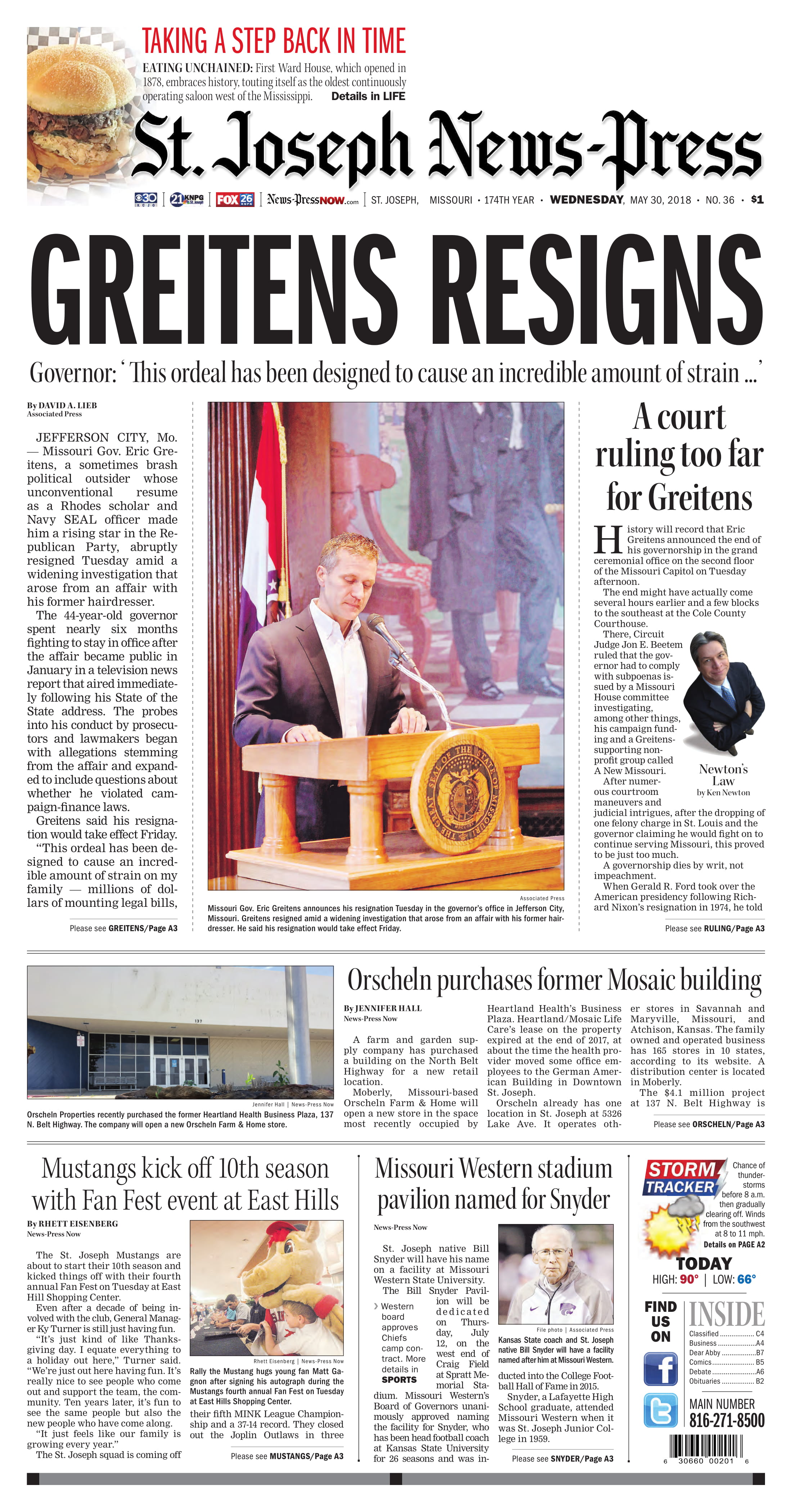 St. Joseph News-Press front page