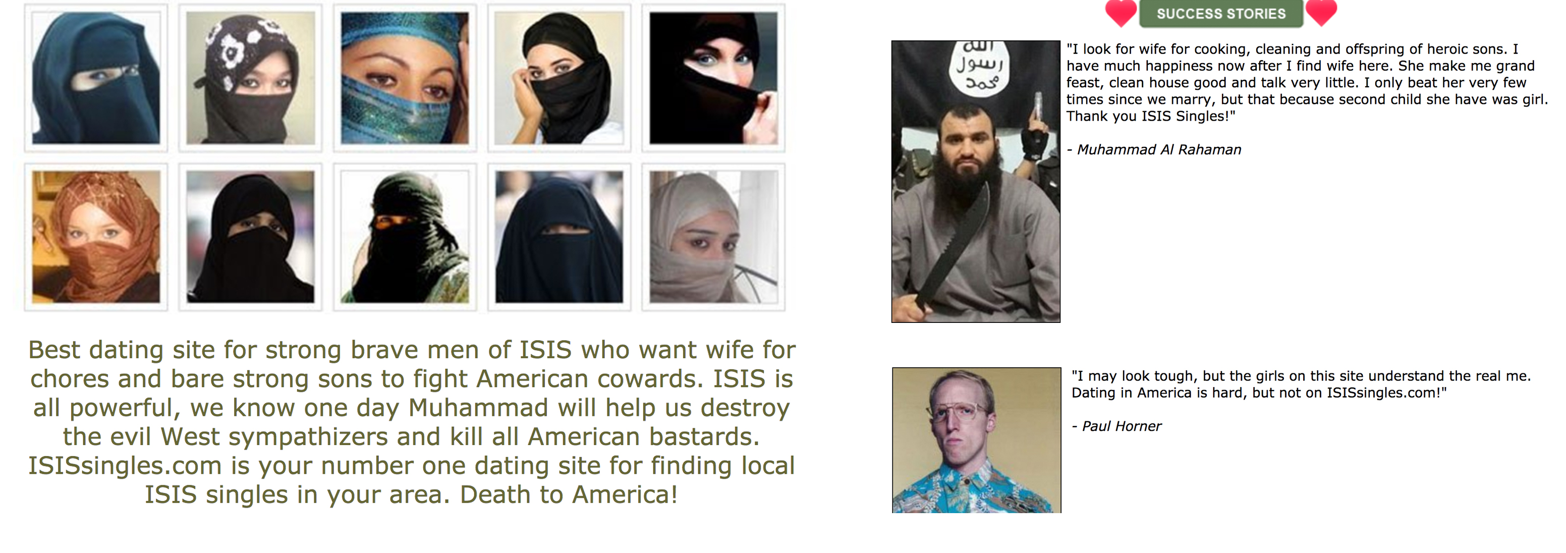 Fake ISIS dating site