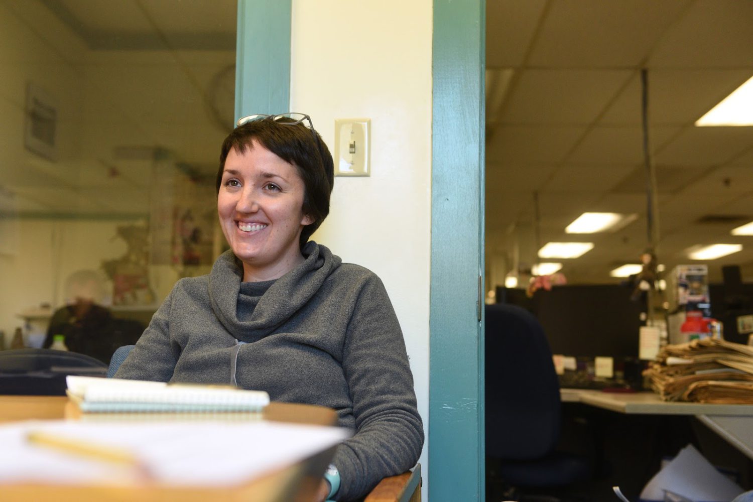 Valley News Web Editor Maggie Cassidy, photographed during a meeting at the Valley News in West Lebanon, New Hampshire, on Dec. 4, 2018, has been named the newspaper's next Editor. She is the first woman to lead the newsroom in its 66-year history. (Photo by Jennifer Hauck/Valley News)