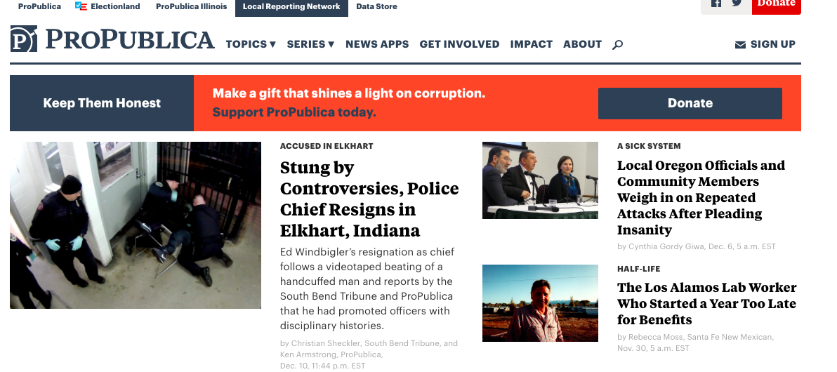 Screenshot, propublica.org