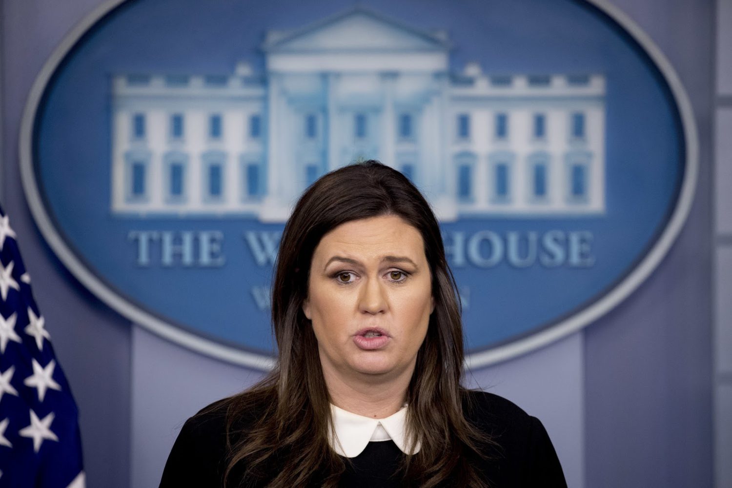 White House press secretary Sarah Huckabee Sanders speaks to the media during the daily press briefing at the White House, Tuesday, Dec. 18, 2018, in Washington. That was the last time the press was briefed. (AP Photo/Andrew Harnik)