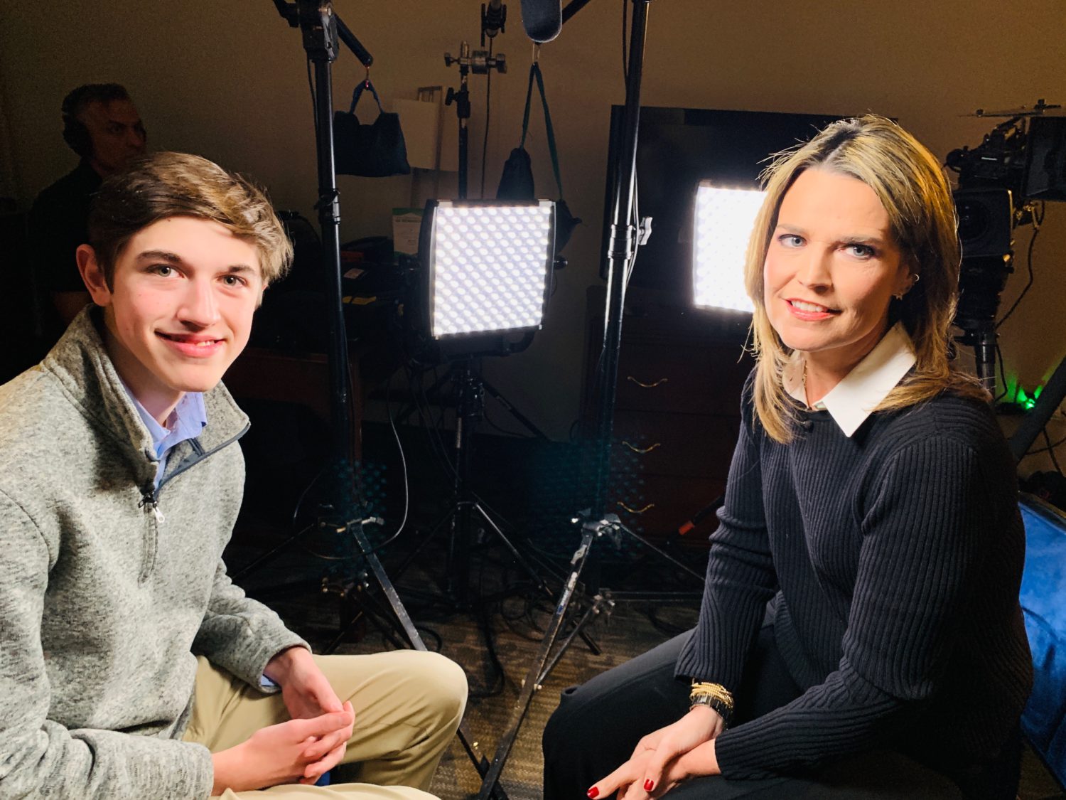 Nick Sandmann (left) appeared in an interview with "Today" show cohost Savannah Guthrie on Wednesday morning. (Courtesy of "Today")