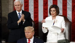 House Speaker Nancy Pelosi rips up President Donald Trump's s State of the Union address. (AP Photo/Patrick Semansky)