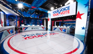 ABC’s new production set, which debuted during Super Tuesday coverage. (ABC News)