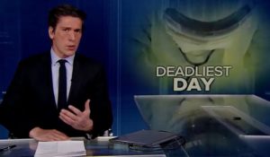 Anchor David Muir anchoring ABC’s “World News Tonight,” which has become one of America’s most-watched TV programs. (Photo: courtesy of ABC News.)