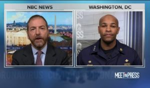 U.S. Surgeon General Jerome Adams, right, being interviewed by Chuck Todd on Sunday’s “Meet the Press.” (Courtesy: NBC News.)
