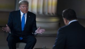 President Donald Trump speaks during a Fox News virtual town hall earlier this month. (AP Photo/Evan Vucci)