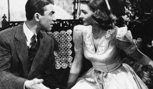 Actress Donna Reed, right, with Jimmy Stewart in a scene from “It’s a Wonderful Life. (AP Photo)