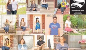The Sunflower at Wichita State University took front porch portraits of graduating seniors, which became the cover of its graduation issue. 