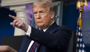 President Donald Trump speaks during a news conference at the White House on Tuesday. (AP Photo/Evan Vucci)