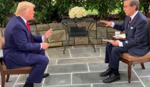 Fox News’ Chris Wallace, right, interviews President Donald Trump. (Courtesy: Fox News)
