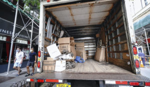 A moving truck in New York City in July. (John Nacion/STAR MAX/IPx)