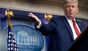 President Donald Trump speaks at a news conference on Monday. (AP Photo/Andrew Harnik)