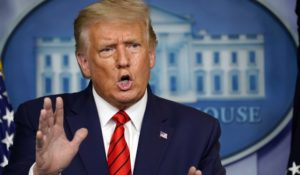 President Donald Trump speaks at a news conference on Monday. (AP Photo/Andrew Harnik)