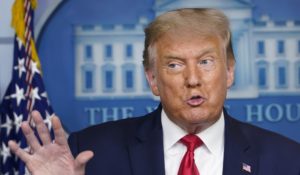 President Donald Trump speaks during a news conference on Thursday. (AP Photo/Susan Walsh)