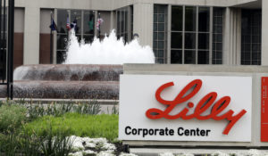 The Eli Lilly and Co corporate headquarters is pictured April 26, 2017, in Indianapolis. (AP Photo/Darron Cummings)