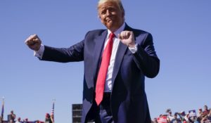 President Donald Trump at a campaign rally in Arizona on Monday. (AP Photo/Alex Brandon)