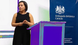 Cristina Tardáguila taught two workshops in Caracas in a program organized by Organization of American States (OAS) and the British Embassy. One of her goals with FactChat is to expose Spanish speakers to more fact-checking content. (Courtesy Cristina Tardáguila/Sara O’Brien)