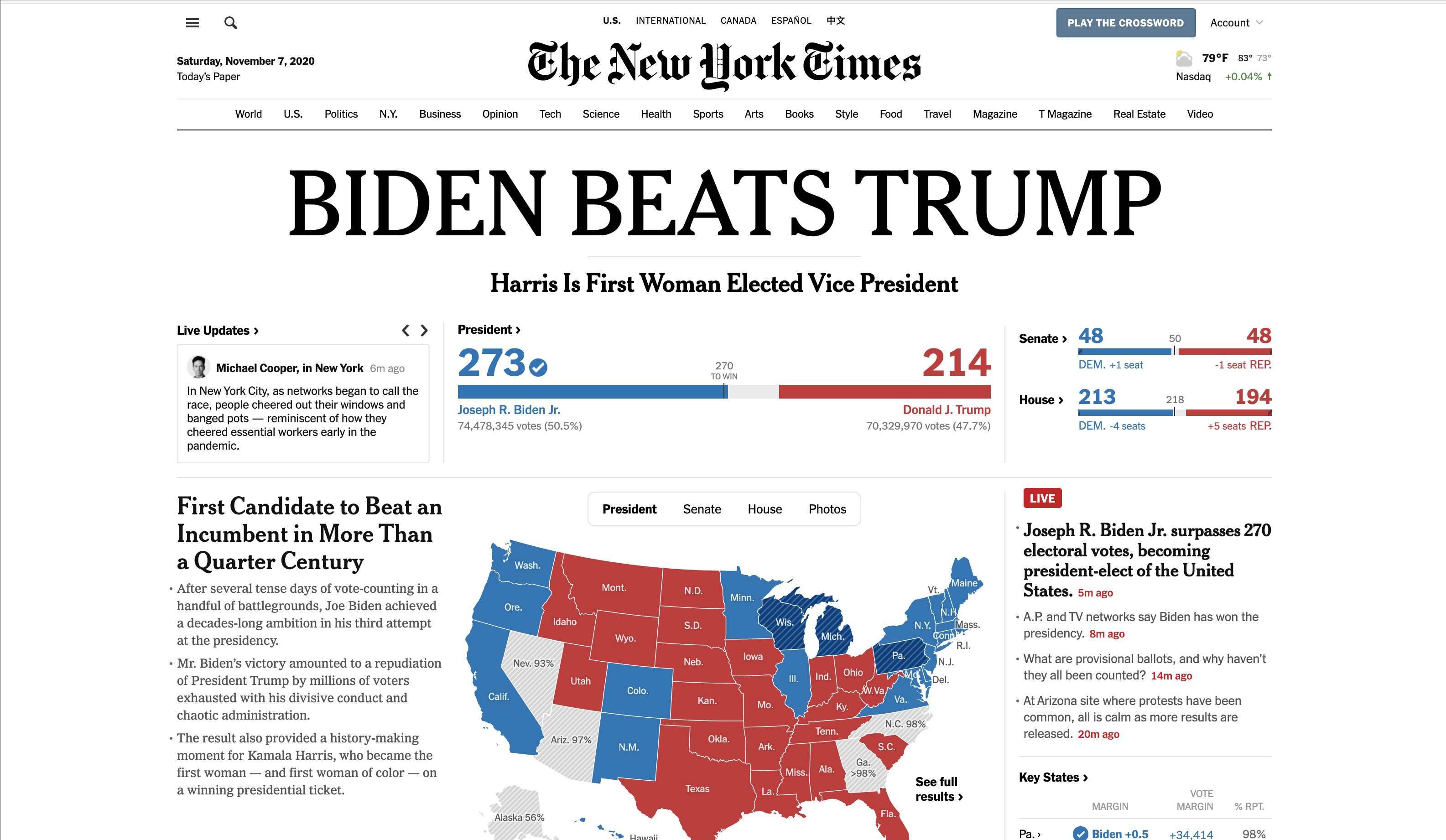 How they called it Joe Biden's presidential victory in headlines Poynter