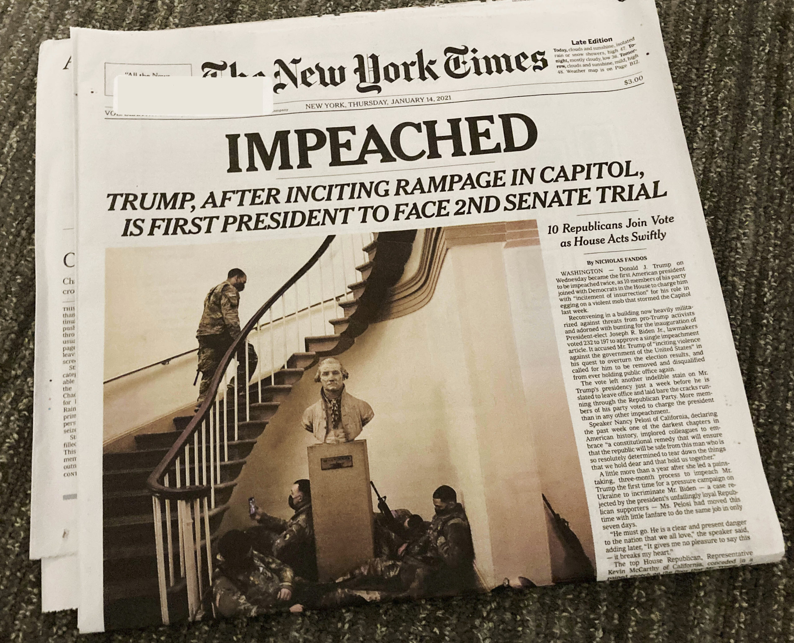 Front Pages On Trump S Impeachment Again Poynter