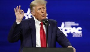 Former President Donald Trump speaks at the Conservative Political Action Conference. (AP Photo/John Raoux)