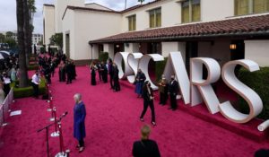 The scene outside of Union Station in Los Angeles prior to Sunday night’s Oscars. (AP Photo/Mark Terrill, Pool)