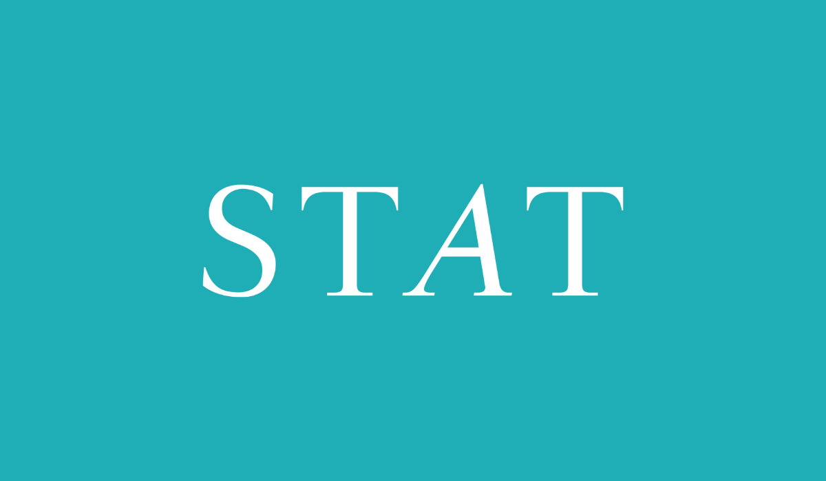 the logo for Stat, a news site about medicine and biotechnology