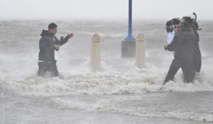 A look at NBC News’ Tom Llamas covering Hurricane Ida on Sunday. (Courtesy: NBC News)
