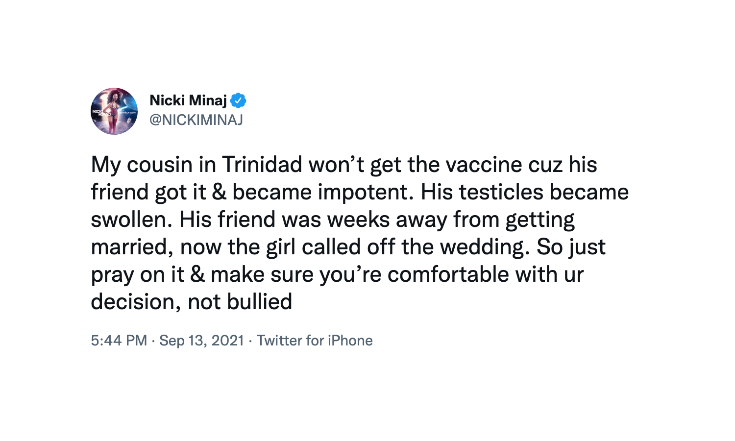 The problems that Nicki Minaj caused for the vaccination effort - Poynter