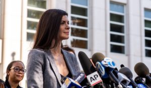 U.S. Attorney Jacquelyn Kasulis speaks to the press on the guilty verdict of R. Kelly at the Brooklyn Federal Courthouse on Monday. (AP Photo/Brittainy Newman)